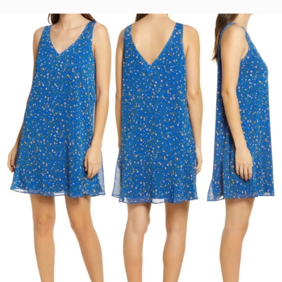 Charles Henry Floral Tank Dress In Blue Wild Flowers SZ.S NWT - Picture 2 of 8